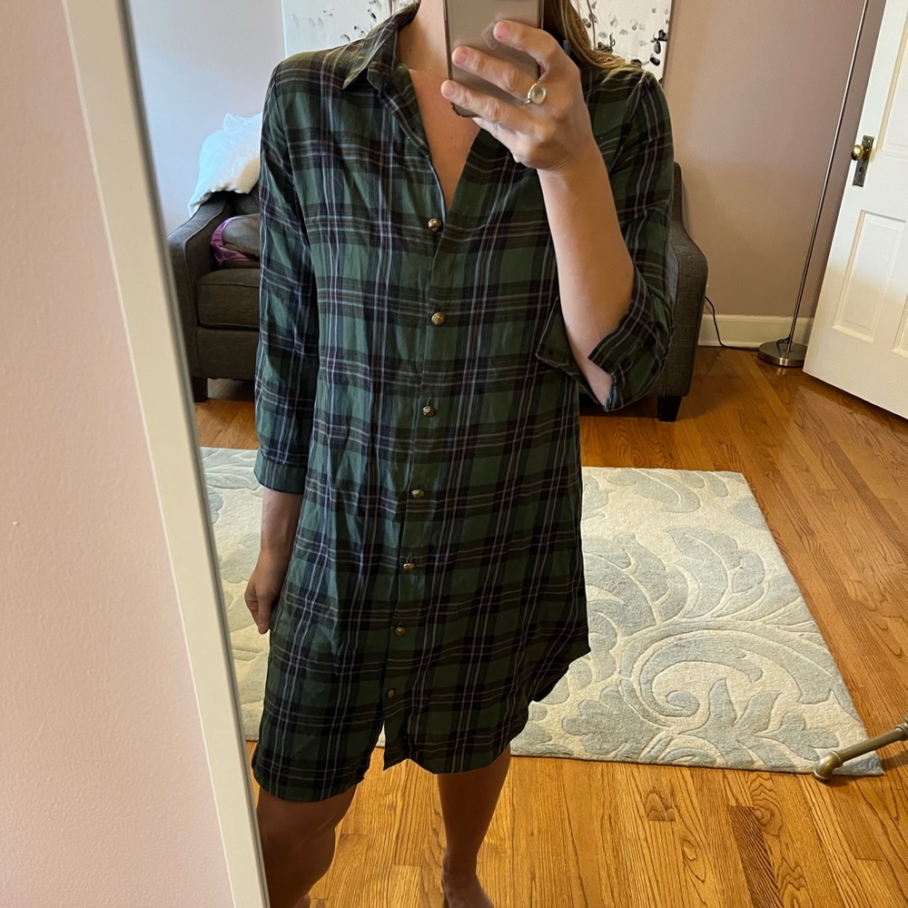Zara tartan shirt dress